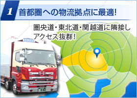1.首都圏への物流拠点に最適!